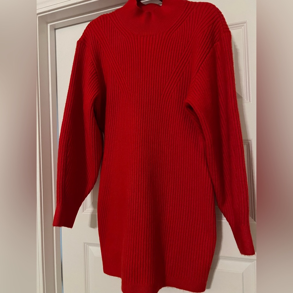 H&M Red Cowl Neck Sweater Dress